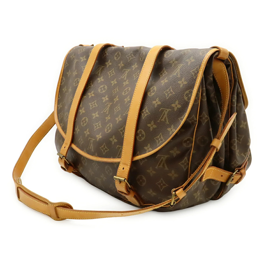 Louis Vuitton Messenger Monogram Shoulder Crossbody Bag Saumur Brown